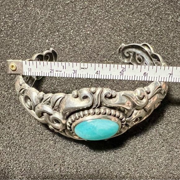 Carolynn Pollack Vintage Turquoise Relios Cuff Bracelets, sterling silver 925. - Picture 9 of 13